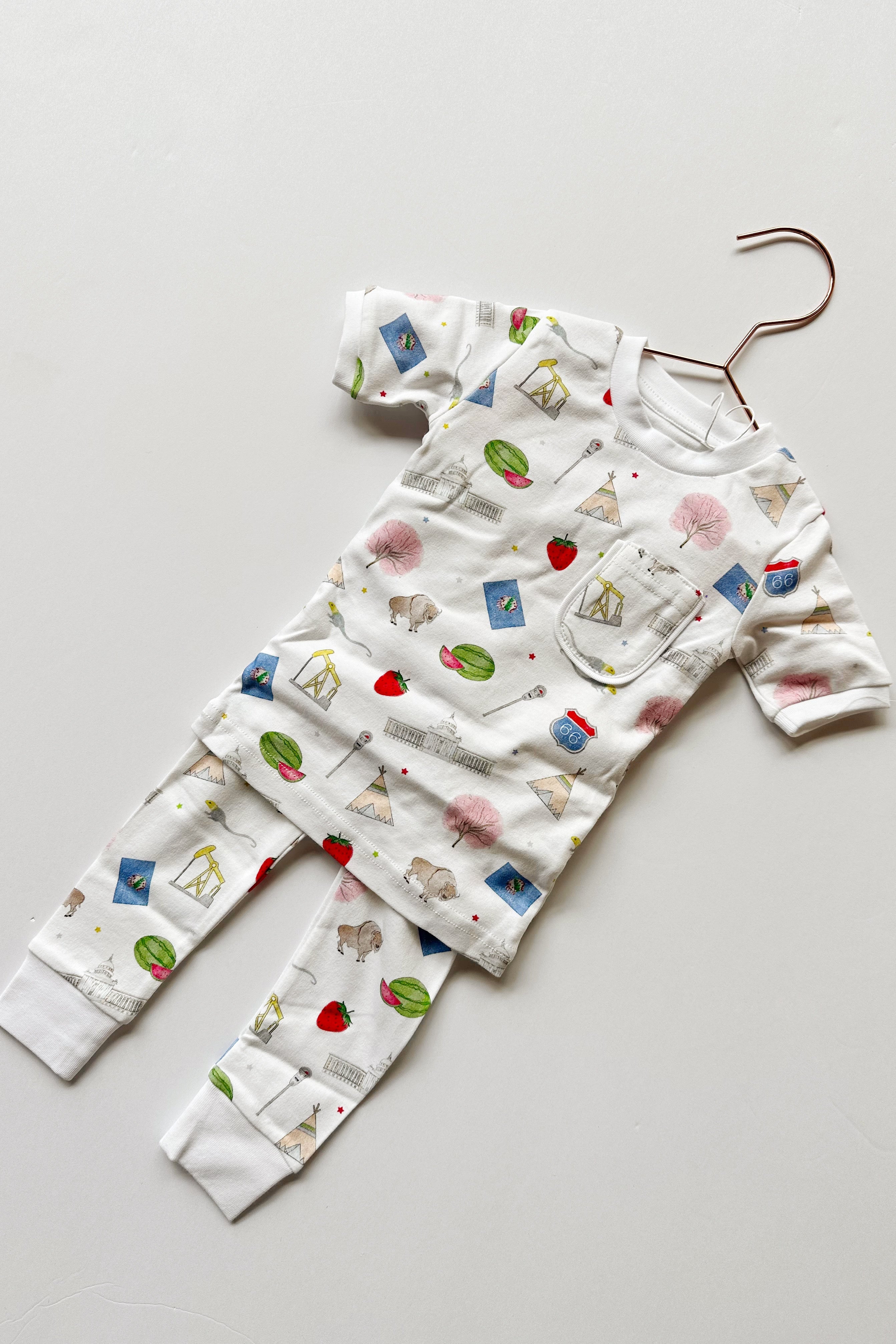 oklahoma organic cotton pajama set